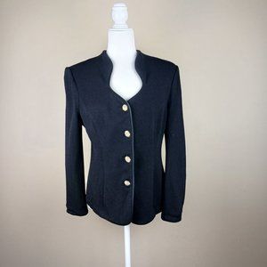 ST. JOHN EVENING By Marie Gray| Black Formal Blazer Jacket with Jeweled Buttons